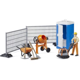Bruder Παιχνίδι Μινιατούρα Σετ Εργάτης Με Μπετονιέρα Και Εργαλεία