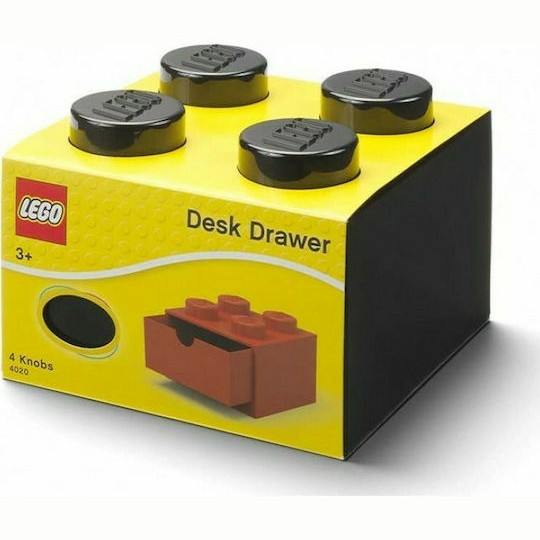 Lego Παιδικό Κουτί Αποθήκευσης από Πλαστικό 4 Knobs Μαύρο 15x15x11cm