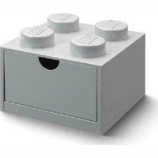 Lego Παιδικό Κουτί Αποθήκευσης από Πλαστικό 4 Knobs Γκρι 32x16x11cm
