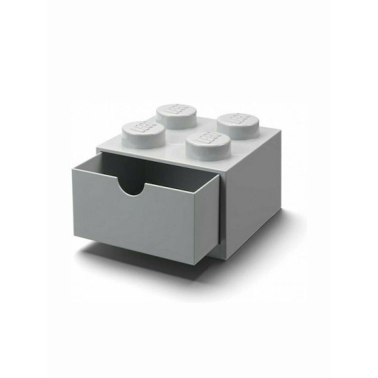 Lego Παιδικό Κουτί Αποθήκευσης από Πλαστικό 4 Knobs Γκρι 32x16x11cm