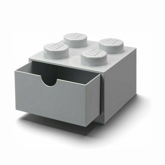 Lego Παιδικό Κουτί Αποθήκευσης από Πλαστικό 4 Knobs Γκρι 32x16x11cm