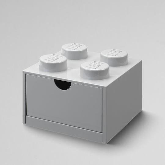 Lego Παιδικό Κουτί Αποθήκευσης από Πλαστικό 4 Knobs Γκρι 32x16x11cm