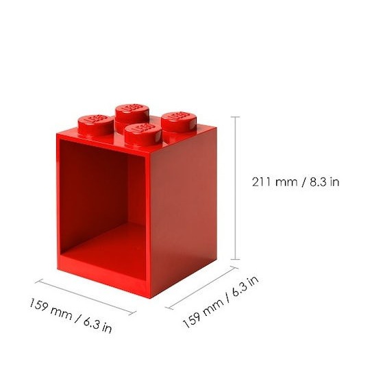 Παιδικό Ράφι Κουτί Wall Landscape 4 Studs Red 16.1x15.9x21.2εκ.