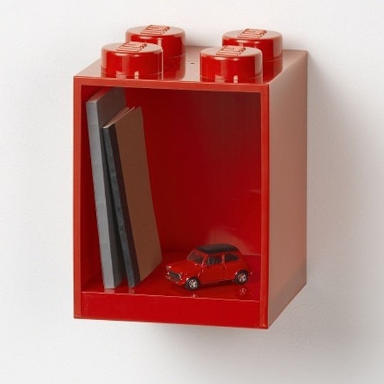 Παιδικό Ράφι Κουτί Wall Landscape 4 Studs Red 16.1x15.9x21.2εκ.