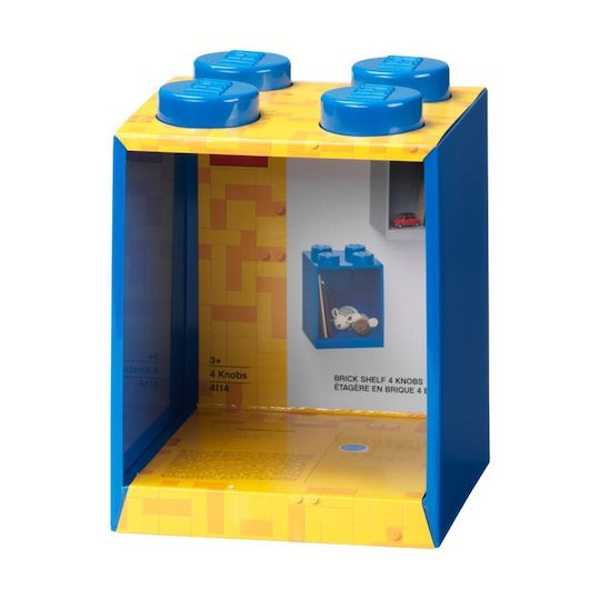 Παιδικό Ράφι Κουτί Wall Landscape 4 Studs Blue 16x16x21εκ.