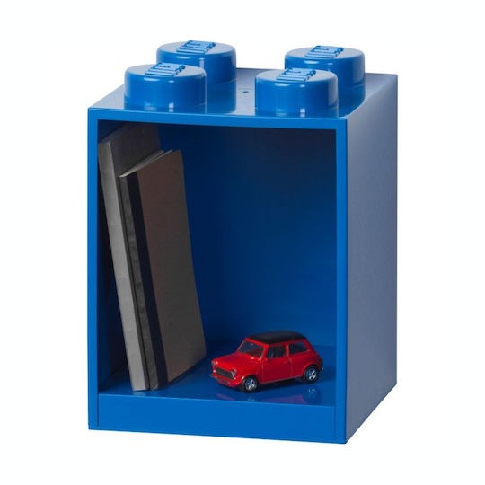 Παιδικό Ράφι Κουτί Wall Landscape 4 Studs Blue 16x16x21εκ.