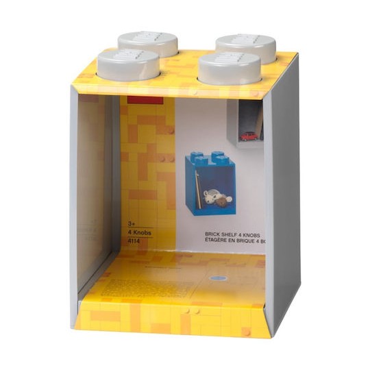 Παιδικό Ράφι Κουτί Wall Landscape 4 Studs Grey 16x16x21εκ.