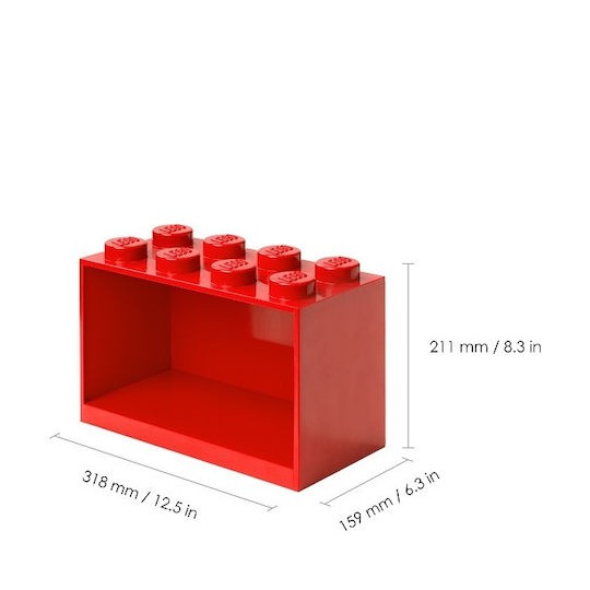 Παιδικό Ράφι Κουτί Wall Landscape 8 Studs Red 31.8x15.9x21.1εκ.