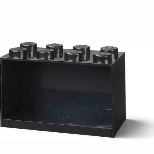Παιδικό Ράφι Κουτί Mural 8 Studs Black 32x16x21εκ.