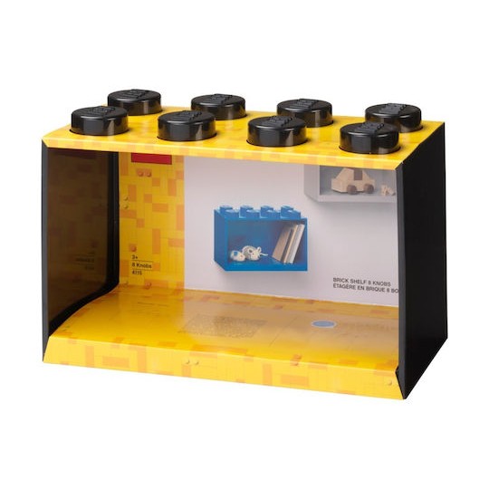 Παιδικό Ράφι Κουτί Mural 8 Studs Black 32x16x21εκ.