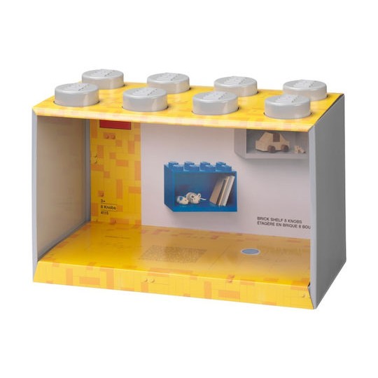 Παιδικό Ράφι Κουτί Wall Landscape 8 Studs Grey 31.8x15.9x21.1εκ.