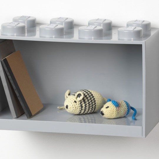 Παιδικό Ράφι Κουτί Wall Landscape 8 Studs Grey 31.8x15.9x21.1εκ.