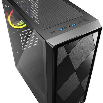 Sharkoon VS8 RGB Gaming Micro Tower Κουτί Υπολογιστή με Πλαϊνό Παράθυρο Μαύρο