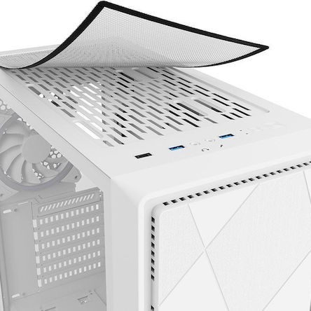 Sharkoon VS8 RGB Gaming Micro Tower Κουτί Υπολογιστή με Πλαϊνό Παράθυρο Λευκό