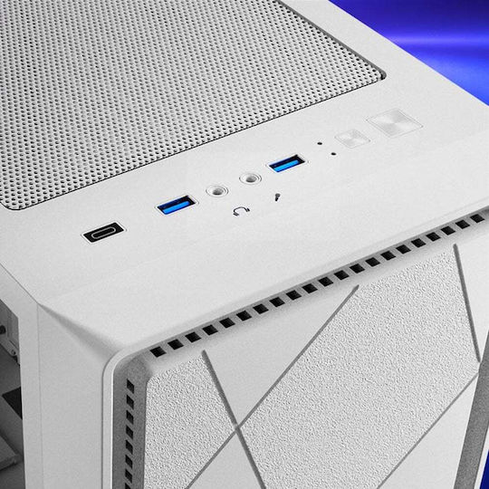 Sharkoon VS8 RGB Gaming Micro Tower Κουτί Υπολογιστή με Πλαϊνό Παράθυρο Λευκό