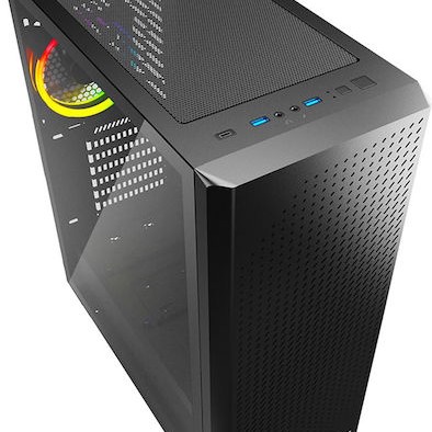 Sharkoon VS9 RGB Gaming Midi Tower Κουτί Υπολογιστή με Πλαϊνό Παράθυρο Μαύρο