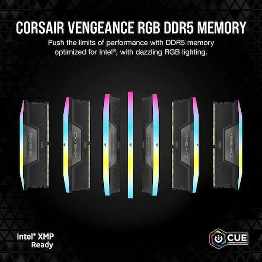 Corsair Vengeance RGB DDR5 64GB RAM με 2x32GB Modules και Ταχύτητα 6400 για Desktop