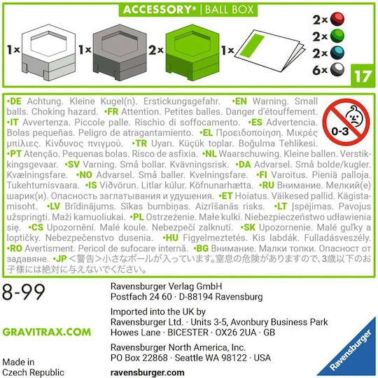 Ravensburger Accessory Ball Box Εκπαιδευτικό Παιχνίδι Μηχανικής Gravitrax για 8+ Ετών