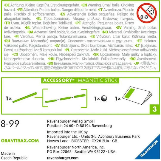 Ravensburger Accessory Magnetic Stick Εκπαιδευτικό Παιχνίδι Μηχανικής Gravitrax για 8+ Ετών