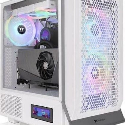 Thermaltake Ceres 300 TG Gaming Midi Tower Κουτί Υπολογιστή με Πλαϊνό Παράθυρο και RGB Φωτισμό Λευκό