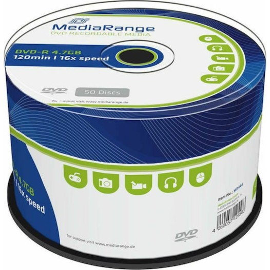 MediaRange Εγγράψιμα DVD-R 16x 4.7GB Cake Box 50τμχ
