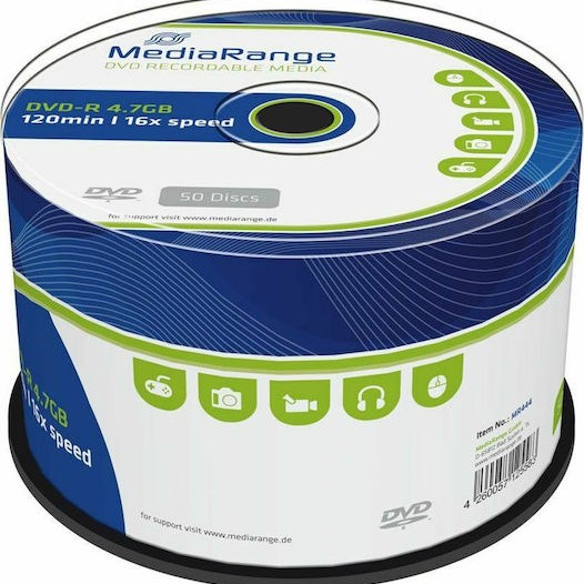 MediaRange Εγγράψιμα DVD-R 16x 4.7GB Cake Box 50τμχ