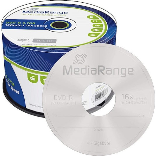 MediaRange Εγγράψιμα DVD-R 16x 4.7GB Cake Box 50τμχ