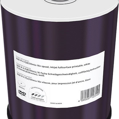 MediaRange Εγγράψιμα DVD-R 16x Printable 4.7GB Cake Box 100τμχ