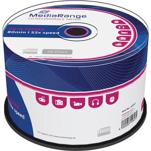 MediaRange Εγγράψιμα CD-R 52x 700MB Cake Box 50τμχ