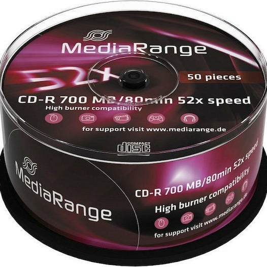 MediaRange Εγγράψιμα CD-R 52x 700MB Cake Box 50τμχ