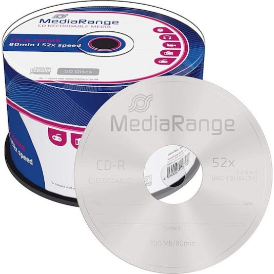 MediaRange Εγγράψιμα CD-R 52x 700MB Cake Box 50τμχ