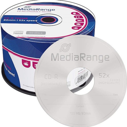 MediaRange Εγγράψιμα CD-R 52x 700MB Cake Box 50τμχ