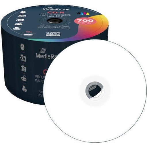 MediaRange Εγγράψιμα CD-R 52x Printable 700MB Cake Box 50τμχ