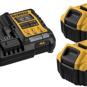 Dewalt Σετ 2 Μπαταριών Εργαλείου Λιθίου 18V Χωρητικότητας 5Ah με Φορτιστή
