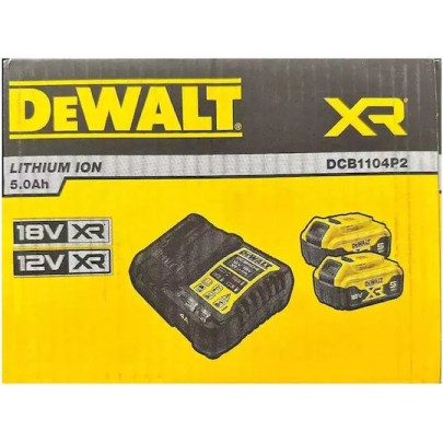 Dewalt Σετ 2 Μπαταριών Εργαλείου Λιθίου 18V Χωρητικότητας 5Ah με Φορτιστή