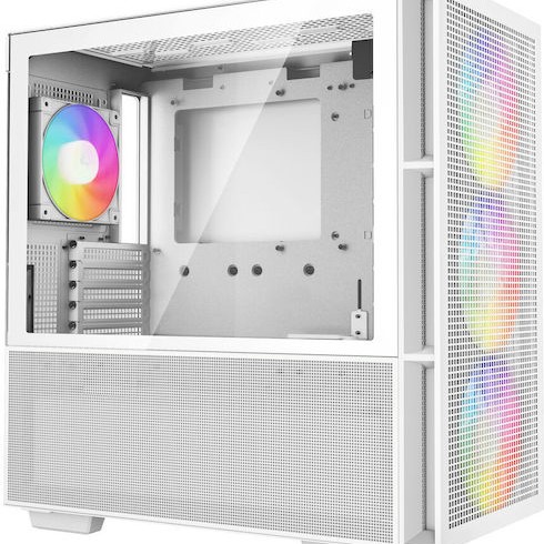 Deepcool CH560 Gaming Midi Tower Κουτί Υπολογιστή με Πλαϊνό Παράθυρο και RGB Φωτισμό Λευκό