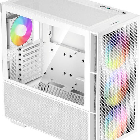 Deepcool CH560 Gaming Midi Tower Κουτί Υπολογιστή με Πλαϊνό Παράθυρο και RGB Φωτισμό Λευκό