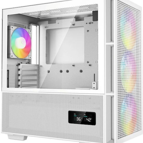Deepcool CH560 Digital Gaming Midi Tower Κουτί Υπολογιστή με Πλαϊνό Παράθυρο και RGB Φωτισμό Λευκό
