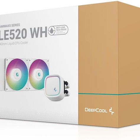 Deepcool LE520 Υδρόψυξη Επεξεργαστή Διπλού Ανεμιστήρα 120mm για Socket AM4/AM5/1700/1200/115x με ARGB Φωτισμό Λευκή