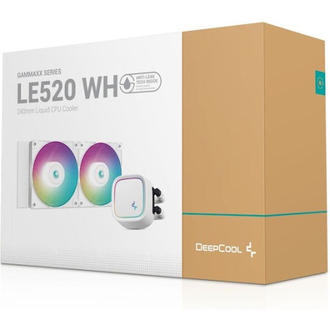 Deepcool LE520 Υδρόψυξη Επεξεργαστή Διπλού Ανεμιστήρα 120mm για Socket AM4/AM5/1700/1200/115x με ARGB Φωτισμό Λευκή