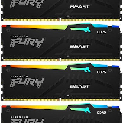 Kingston Fury Beast RGB DDR5 64GB RAM με 4x16GB Modules και Ταχύτητα 5200 για Desktop