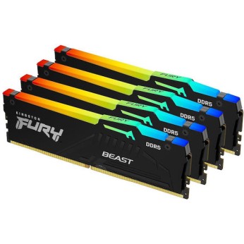 Kingston Fury Beast RGB DDR5 64GB RAM με 4x16GB Modules και Ταχύτητα 6000 για Desktop