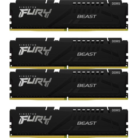 Kingston Fury Beast DDR5 64GB RAM με 4x16GB Modules και Ταχύτητα 5200 για Desktop