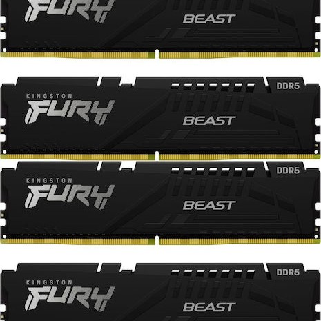 Kingston Fury Beast DDR5 64GB RAM με 4x16GB Modules και Ταχύτητα 5200 για Desktop