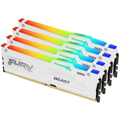 Kingston Fury Beast RGB DDR5 64GB RAM με 4x16GB Modules και Ταχύτητα 5600 για Desktop