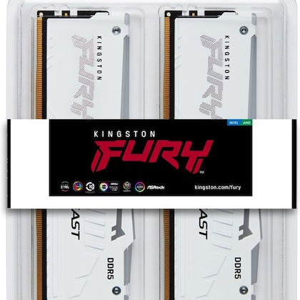 Kingston Fury Beast RGB DDR5 128GB RAM με 4x32GB Modules και Ταχύτητα 5600 για Desktop