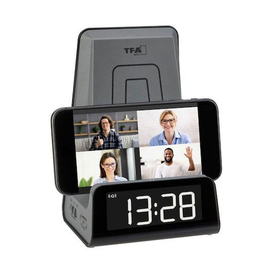 TFA Επιτραπέζιο Ψηφιακό Ρολόι με Ξυπνητήρι & Ασύρματη Φόρτιση 60.2033.10