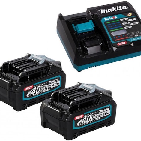 Makita Σετ 2 Μπαταριών Εργαλείου Λιθίου 40V Χωρητικότητας 4Ah με Φορτιστή