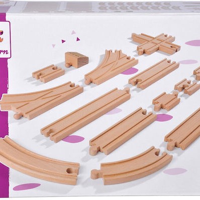 Eichhorn Ράγες Σιδηρόδρομου από Ξύλο για 3+ Ετών