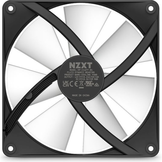 NZXT F140 RGB Core Case Fan με Σύνδεση 4-Pin PWM Matte Black